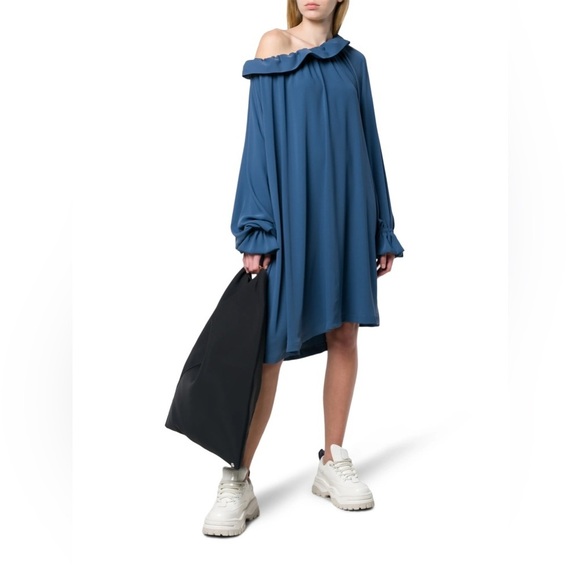 Maison Margiela MM6 tan off-the-shoulder knee-length oversized dress - One size - Picture 3 of 8